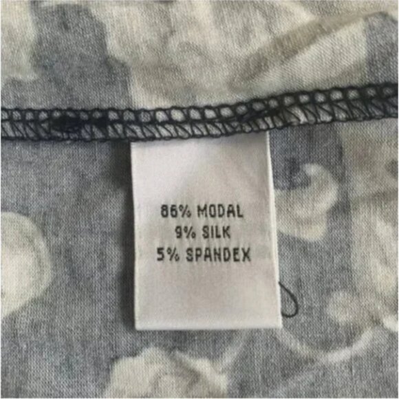 Talbots Silk Blend Faux Wrap Print Blue and Gray Dress Size 6P - Picture 6 of 6